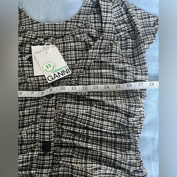Ganni Size:40 Mini Dress Plaid Stretch Lightweight Multi Color - Picture 5 of 10